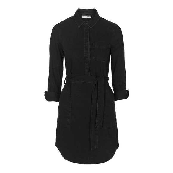 Black MOTO Topshop Clean Cotton Shirt Denim Dress - Picture 5 of 5